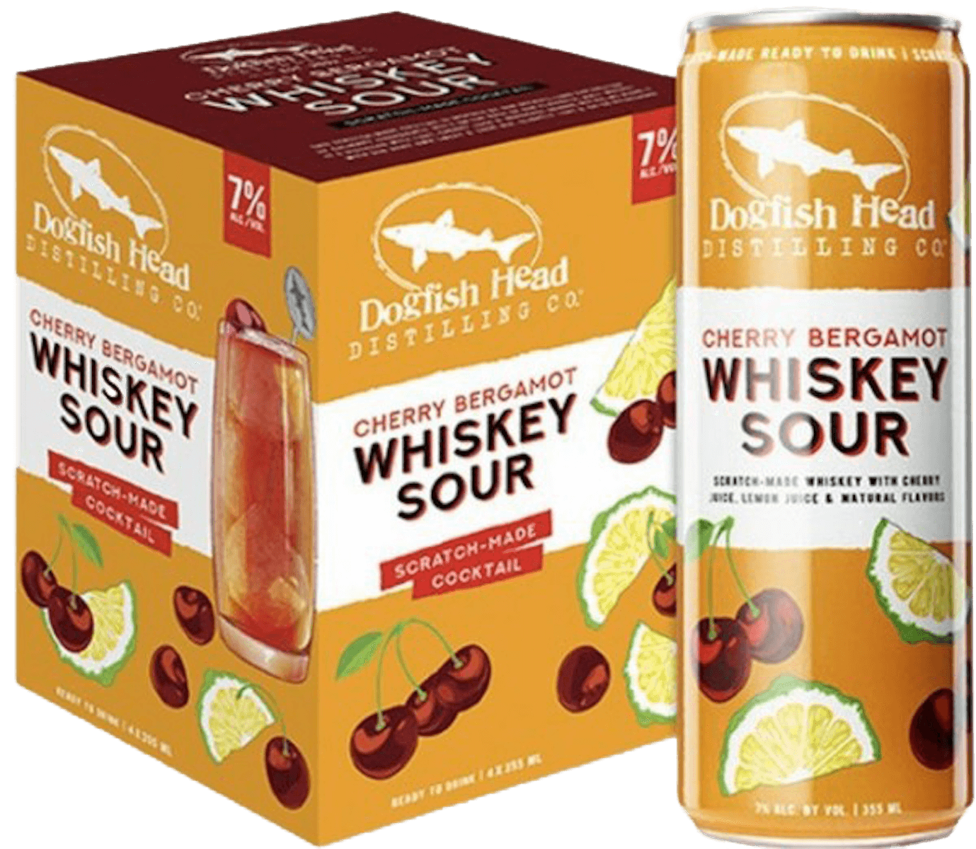 DOGFISH HEAD SCRATCHMADE CHERRY BERGAMOT WHISKEY SOUR 4PACK Water