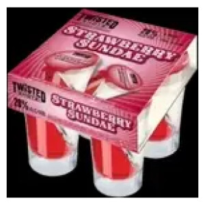 TWISTED SHOTZ STRAWBERRY SUNDAE 4-PACK