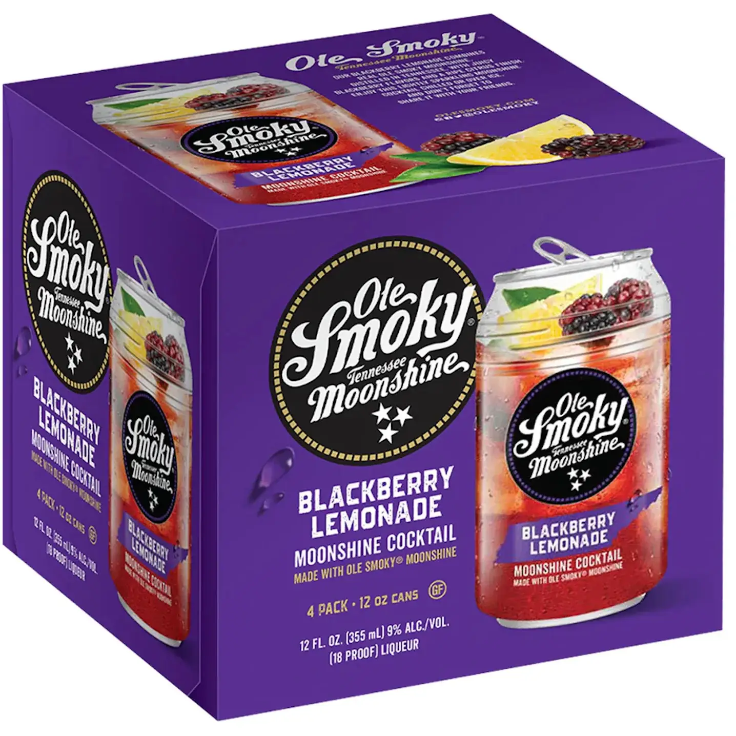 OLE SMOKY BLACKBERRY LEMONADE MOONSHINE COCKTAIL 4-PACK